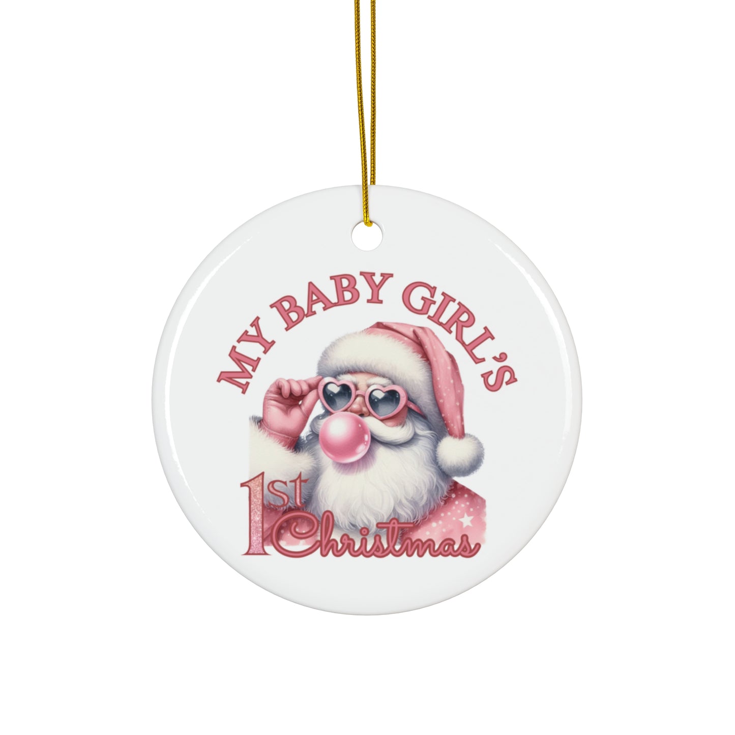 Baby Girl's First Christmas - Ceramic Ornament