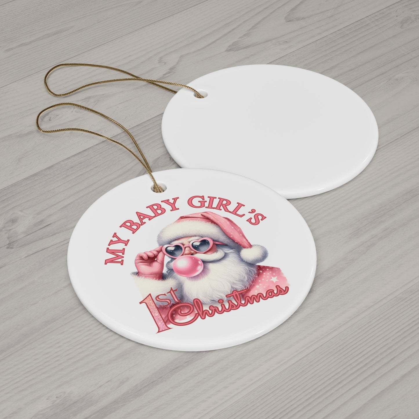 Baby Girl's First Christmas - Ceramic Ornament