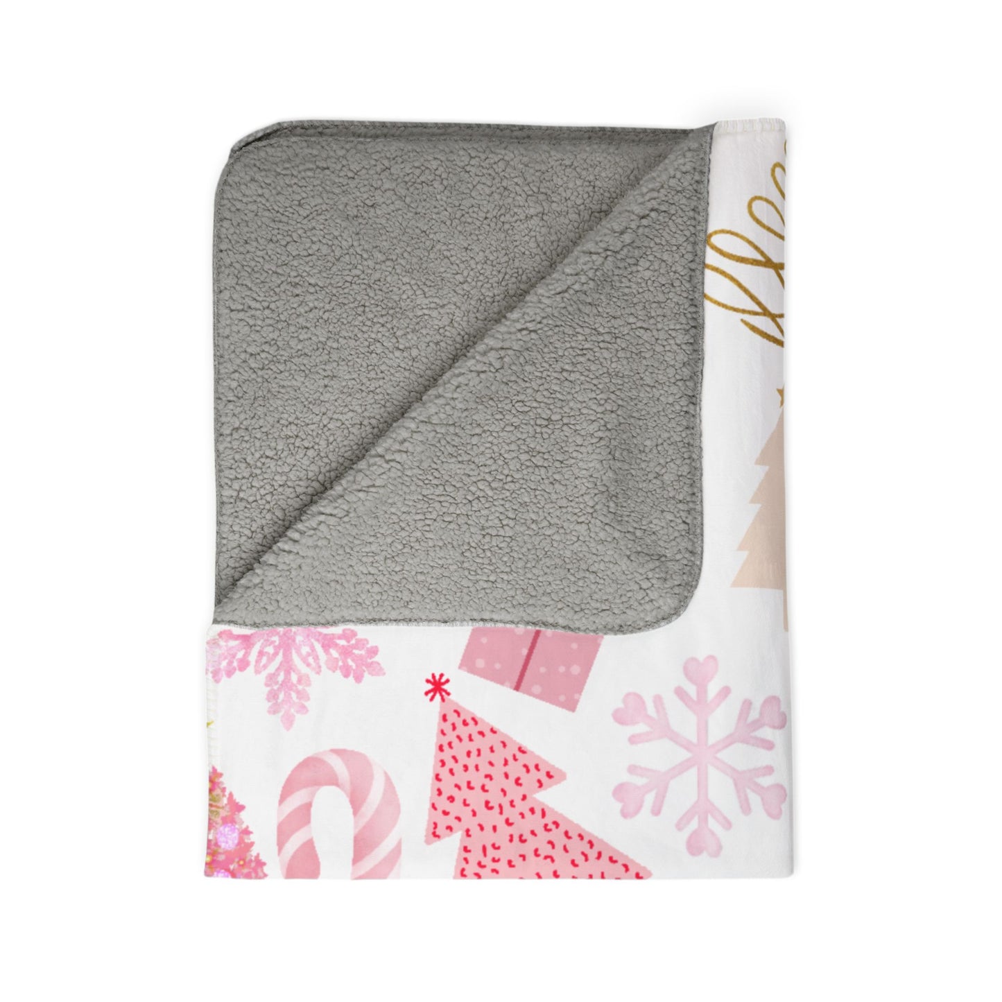 Pink Christmas - Fleece Sherpa Blanket