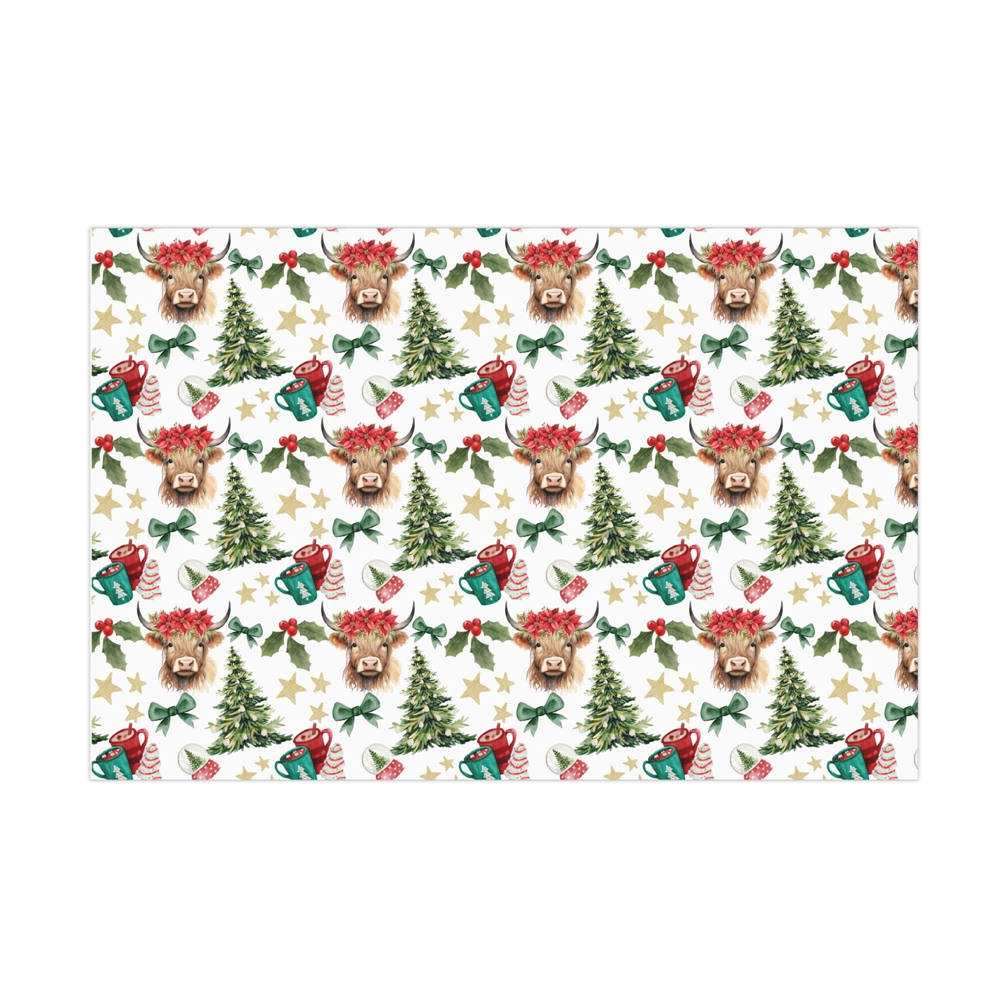 Cute Cow Christmas (White) Gift Wrap Papers