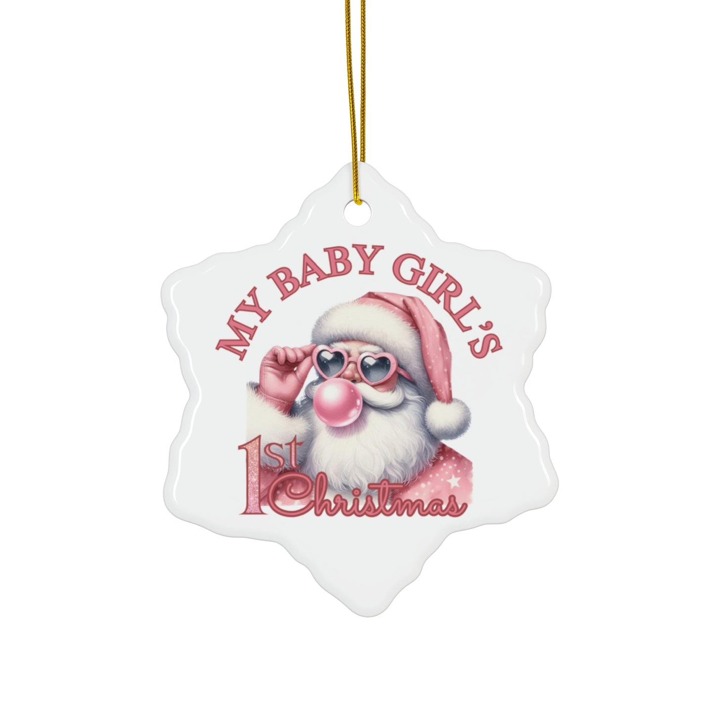 Baby Girl's First Christmas - Ceramic Ornament